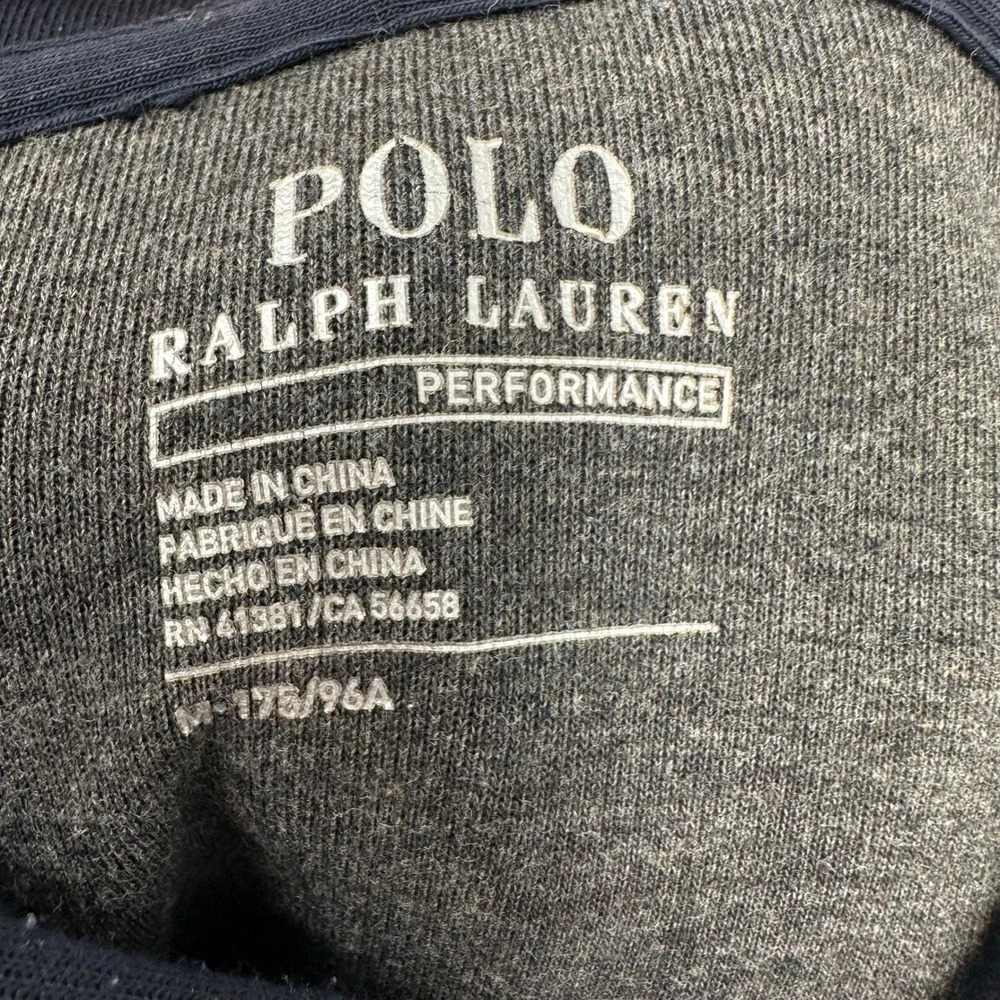 Polo Ralph Lauren Double Knit Gray Performance Sweater Hoodie Embossed Knit Logo